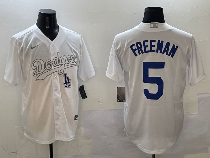 Men Los Angeles Dodgers #5 Freeman White Fashion Edition Game 2025 Nike MLB Jersey style 11